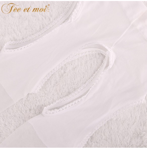 FEE ET MOI Four Open File Pantyhose (White)